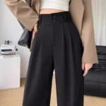 Elegant Wide Leg Pants Women High Waist Black Baggy Pants Office Ladies Fashion Loose Suit Trousers Streetwear - Image 2