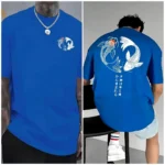 Japanese Koi Harajuku Illustration Pattern T-Shirt Men - Image 9