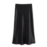 Black Satin Skirt Woman High Waist Elegant Long Skirts For Women Fashion Summer Midi Skirt Office Women's Skirts - Image 11