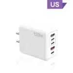 120W Fast Charger 5 Ports USB C PD Charger Quick Charge 3.0