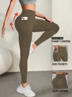 Women’s Super Soft Leggings with Pockets, High Waisted Tummy Control for Yoga Workout and Casual Lounge Wear Comfort