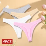 4PCS/Set Women Cotton Panties Seamless Low Rise Thongs V-Waist Solid Color Breathable Underwear Female Soft Lingerie Intimates - Image 8