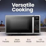 Countertop Microwave Oven 0.9 Cu. Ft. Digital Stainless Steel Microwave 900 Watt with 6 Presets Eco Mode Mute Option Memory Fun - Image 2