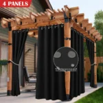2/4PCS Waterproof Outdoor Curtains, UV Protection, Thermal Insulation, Sun Blocking, Grommet Top for Porch, Pergola, Cabana - Image 3