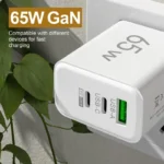 EU plug Triple USB Charger Block 65W Multi-Port USB - Image 2