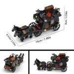 Creative Moc Medieval Military Carriage Model Western Carriage Transport Horse Building Blocks DIY Assembly Toy Birthday Gift