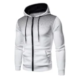 Men’s Zip Up Hoodie Pocket Polka Pot Print Hooded