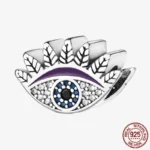 925 Sterling Silver Hamsa Hand Cross Dangle Charms Fit Original Bracelet Beads Faith Jewel plata de leyry DIY Easter Gift