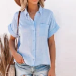 Summer Cotton Linen White Shirt Women Short Sleeve Casual Tops Ladies Elegant Blouses Short Sleeve