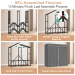 Teousev Portable Folding Fabric Wardrobe, Dustproof Clothes Closet Organizer, Modular Storage Rack for Dressing Room & Bedroom - Image 3