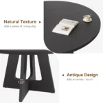 47-Inch Round Dining Table Large Wooden Kitchen Table For 4 to 6, Farmhouse Dinner Table For Home Dining Room or Living Room