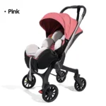Multi-functional baby stroller, Foldable newborn stroller, Outdoor handcart, Adjustable backrest, Bidirectional push high view