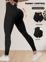 High-waisted leggings for women, abdominal control and buttock-lifting tight pants