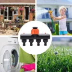 Four-Outlet Garden Water Connector with Separate Switches for Home Irrigation and Plant Watering Needs Easy Install