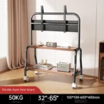 Stainless Steel Rolling Floor Mobile TV Stand for 32-75 Inch LCD LED Screen TVs TV Cart Holds up to 110Lbs Max VESA 600x400mm - Image 7