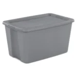 Extra Large 30 Gallon Storage Bin Stackable Container with Lid and Integrated Handles