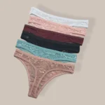 Moonflame 5Pcs Lace Thongs Woman Underwear Lingerie For Women T-back Ladies Transparent G-string Girls Panties