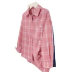 Long Sleeve Pink Plaid Shirt Women’s Autumn Summer Lazy Slimming Casual Versatile Outerwear Top