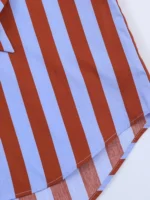 Women’s Loose Fit Striped Shirt Bow Single Breasted Simple Casual Female Top