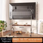 Stainless Steel Rolling Floor Mobile TV Stand for 32-75 Inch LCD LED Screen TVs TV Cart Holds up to 110Lbs Max VESA 600x400mm - Image 12