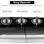 Portable Compact 13 Lbs Mini Twin Tub Washing Machine Washer Spin Dryer BlackWhite