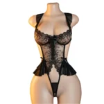 Plus Size S M L XL 2XL 3XL Sexy Lingerie Women Adult Teddy Babydolls Sex Clothes Bodysuit Exotic Pajamas Straps Deep V Open Bra