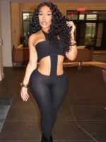 Women Jumpsuits Unique Sexy Coquette Bandage Backless Elastic Overalls Female Midnight Dance One Piece - Image 2