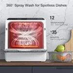 Portable Dishwasher Countertop WIFI Smart Dishwasher Compact Dishwashers with 5L Built-in Water Tank 6 Programs 360 Dual Spray