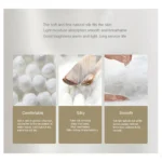 Liv-Esthete Women White 100% Silk Pillow King Queen 3D Style Rectangle Silk Inner Pillow For Sleeping Neck Protection Bed Pillow - Image 2