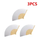 50/1pcs DIY Paper Bamboo Folding FanAdults Kid Hand Fans Calligraphy Painting Practice Blank White Fan for Wedding Room Decor - Image 10