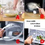 Microwave Splatter Cover Heat Resistant 200℃ Oil Proof Food Cover With Handle For Kitchen Heating Meals And Leftovers