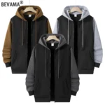 Autumn Zipper Closure Hoodies Long Sleeve Jacket Men's Sports Casual Hooded Sweatshirt Multi Pockets Outdoor Jogging Clothing