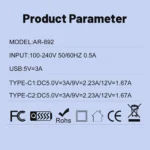 120W Fast Charging 4 Ports USB C Wall Charger QC3.0 - Image 6