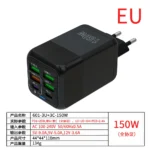 150W 6 Ports Pd QC 4.0 Usb C Fast Charger Wall Adapter - Image 9