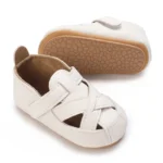 Summer Rubber Base Anti Slip Baby Sandales Shoes Toddler Girl Boy Canvas Sandals Non-Slip First Walker Crib Shoes For 0-18