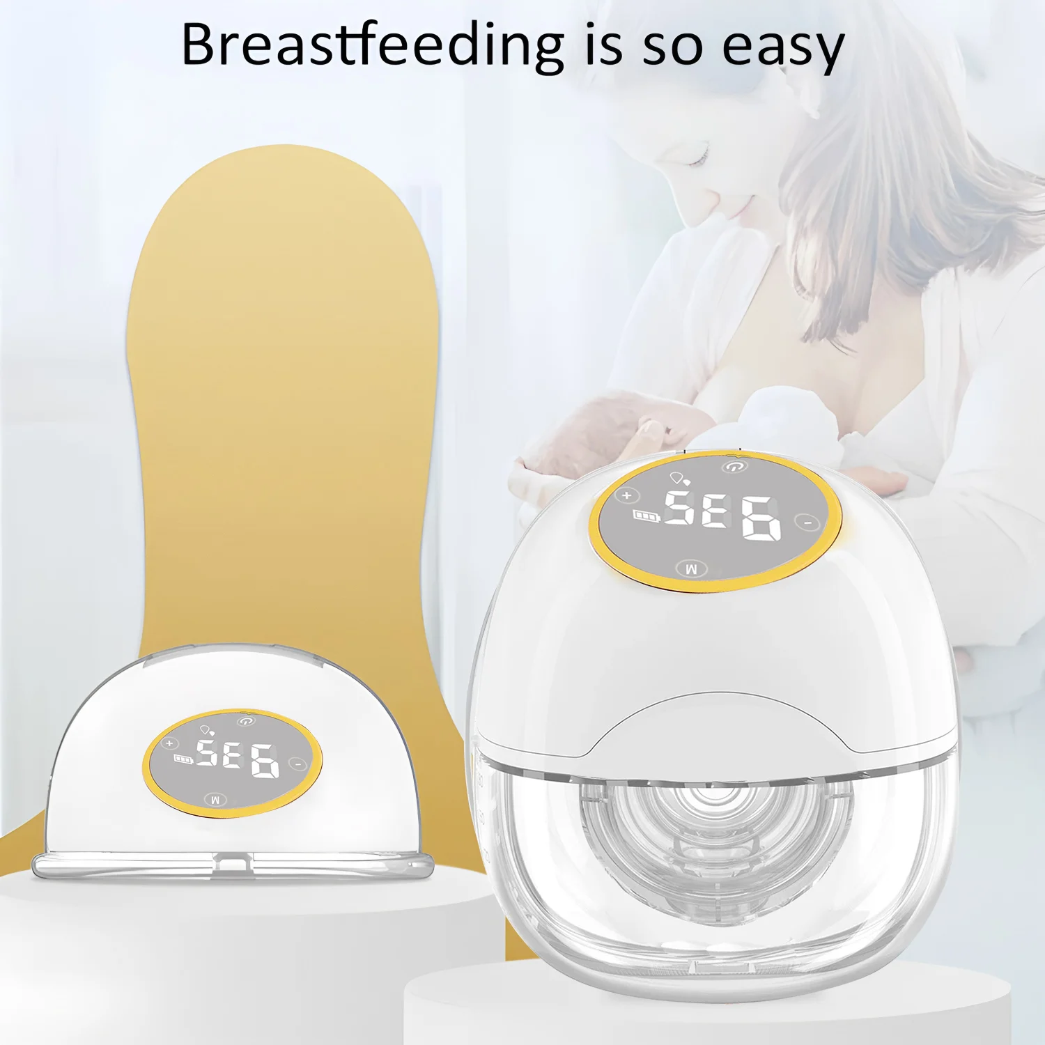 S665cbaf725d540fb89e135a8d9b8b8dbG.webp Wearable Breast Pump Smart Household Electric Breast Pumps Comfort Milk Collector with LED Display 3 Modes - Image 1