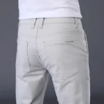Summer Thin Men’s Casual Pants Cotton 7 Colors Classic Style Elastic Straight Slim Fit Business Fashion Long Trousers Male