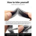100% Human Hair Hairpiece Sideburns Toupee Forehead Patch Invisible Seamless Ultra Thin Skin PU Men's Hairline Sideburn Patch - Image 4