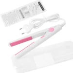 2 in 1 Mini Hair Straightener with Ceramic Tourmaline Plate, US Plug, Lightweight Portable for Home Use (White)