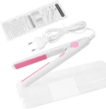 2 in 1 Mini Hair Straightener with Ceramic Tourmaline Plate, US Plug, Lightweight Portable for Home Use (White)