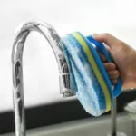Sponge Cleaning Brush With Handle Bathtub Tile Scrub Brush Kitchen Bathroom Cleaning Sponge Brush Household Cleaning Supplies - Image 5