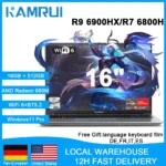 KAMRUI Gaming Laptop 16inch FHD AMD Ryzen9 6900HX/R7 H 255 24GB DDR5 512GB M.2 SSD Radeon 680M WiFi6 Win11PRO Backlit Keyboard