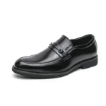 Men's Formal Leather Shoes Classic Style Slip On Loafers Round Toe Breathable Non-Slip Business Dress Wedding Office Casual Shos - Image 8