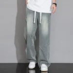 M-8XL Wide Leg Ice Silk Jeans for Men Thin Style - Image 4