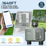 Eshico Wireless Water Timer HCT-636 RF433 Connection 2-Zone Irrigation Sprinkler Tuya/Equipment Set Digital Garden Watering Tool
