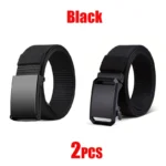 All Metal Buckle Belt Tactical Belt Quick Release Outdoor Military Belt for Man Soft Real Nylon Sports Training Pants Black Belt - Image 11