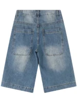 2025 Summer Men’s Loose Fit Denim Shorts Vintage Straight Leg Jean Shorts
