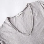 T Shirt Men Casual Solid Color Slim Fit V-neck - Image 3