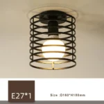 Retro E27 Ceiling Lights for Balcony Corridor Indoor Interior Black Ceiling Lamps Decor Metal for Bedroom Aisle Porch AC110-220V - Image 10