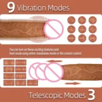 Thrusting Realistic Dildo Vibrator Anal Plug With Vibration Telescopic Dildos Female - Image 4